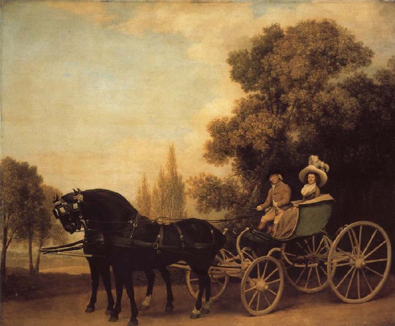 George Stubbs A Gentleman Driving a Lady in a Phaeton oil painting image